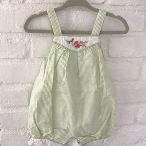 Janie and Jack seersucker overalls